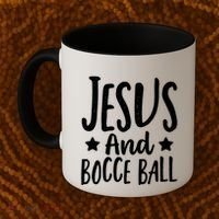 Jesus And Bocce Ball Gift Coffee Mug thumb 2