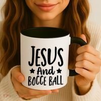 Jesus And Bocce Ball Gift Coffee Mug thumb 3