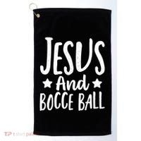 Jesus And Bocce Ball Gift Golf Towel thumb 0