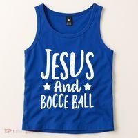 Jesus And Bocce Ball Gift Tank Top thumb 2