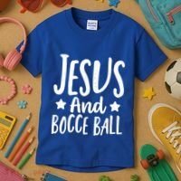Jesus And Bocce Ball Gift Kids T-Shirt thumb 3