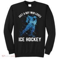 Just A Boy Who Loves Ice Hockey Sweatshirt thumb 0