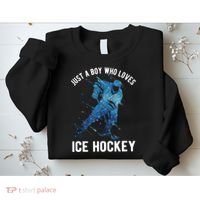 Just A Boy Who Loves Ice Hockey Sweatshirt thumb 2