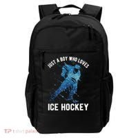 Just A Boy Who Loves Ice Hockey Backpack thumb 0
