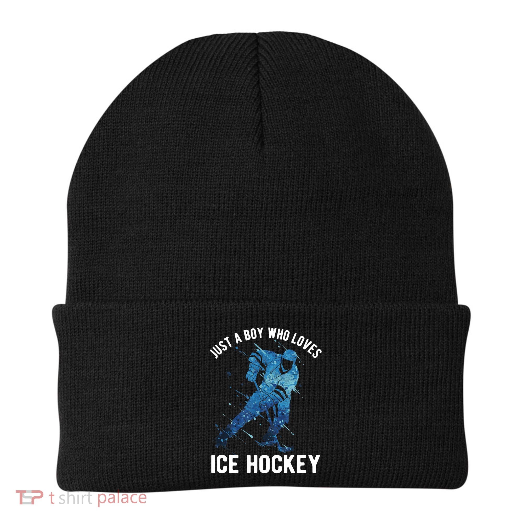 Just A Boy Who Loves Ice Hockey Beanie