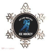 Just A Boy Who Loves Ice Hockey Ornament thumb 0