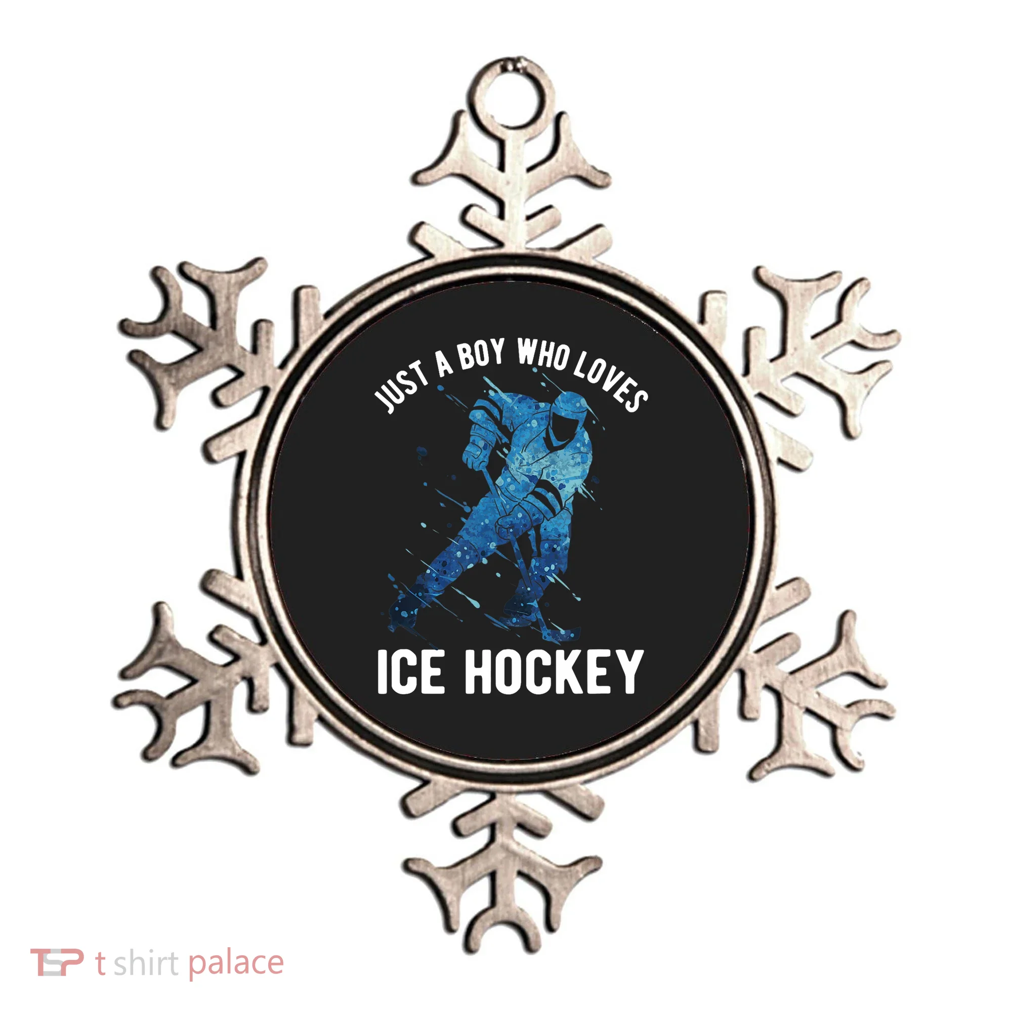Just A Boy Who Loves Ice Hockey Ornament