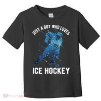 Just A Boy Who Loves Ice Hockey Toddler T-Shirt thumb 0