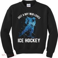 Just A Boy Who Loves Ice Hockey Kids Sweatshirt thumb 0