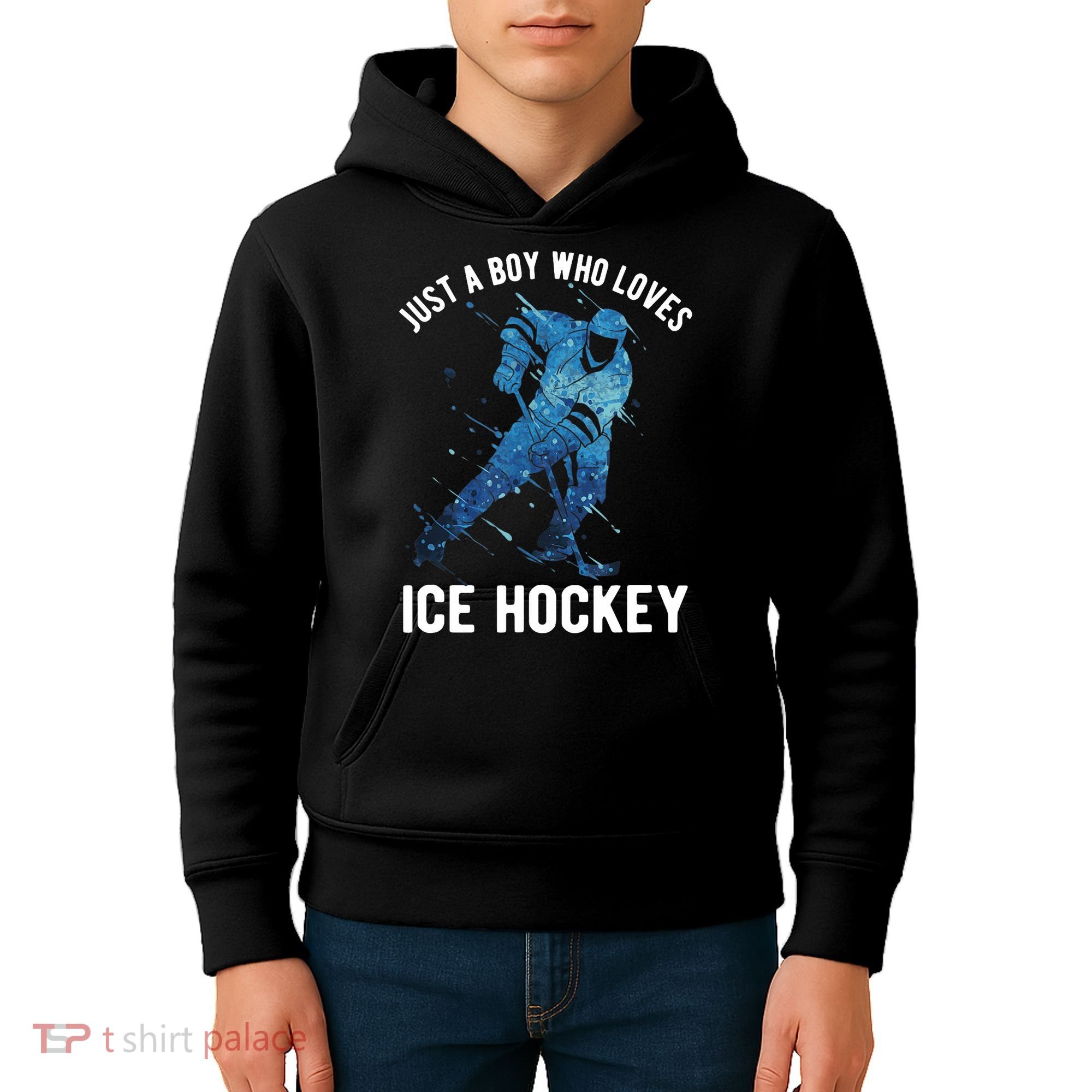 Just A Boy Who Loves Ice Hockey Kids Hoodie