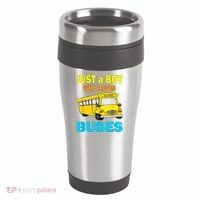 Just A Boy Who Loves School Buses & Cute Bus Lovers 16oz Travel Tumbler thumb 0
