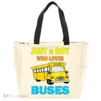 Just A Boy Who Loves School Buses & Cute Bus Lovers Tote Bag thumb 0