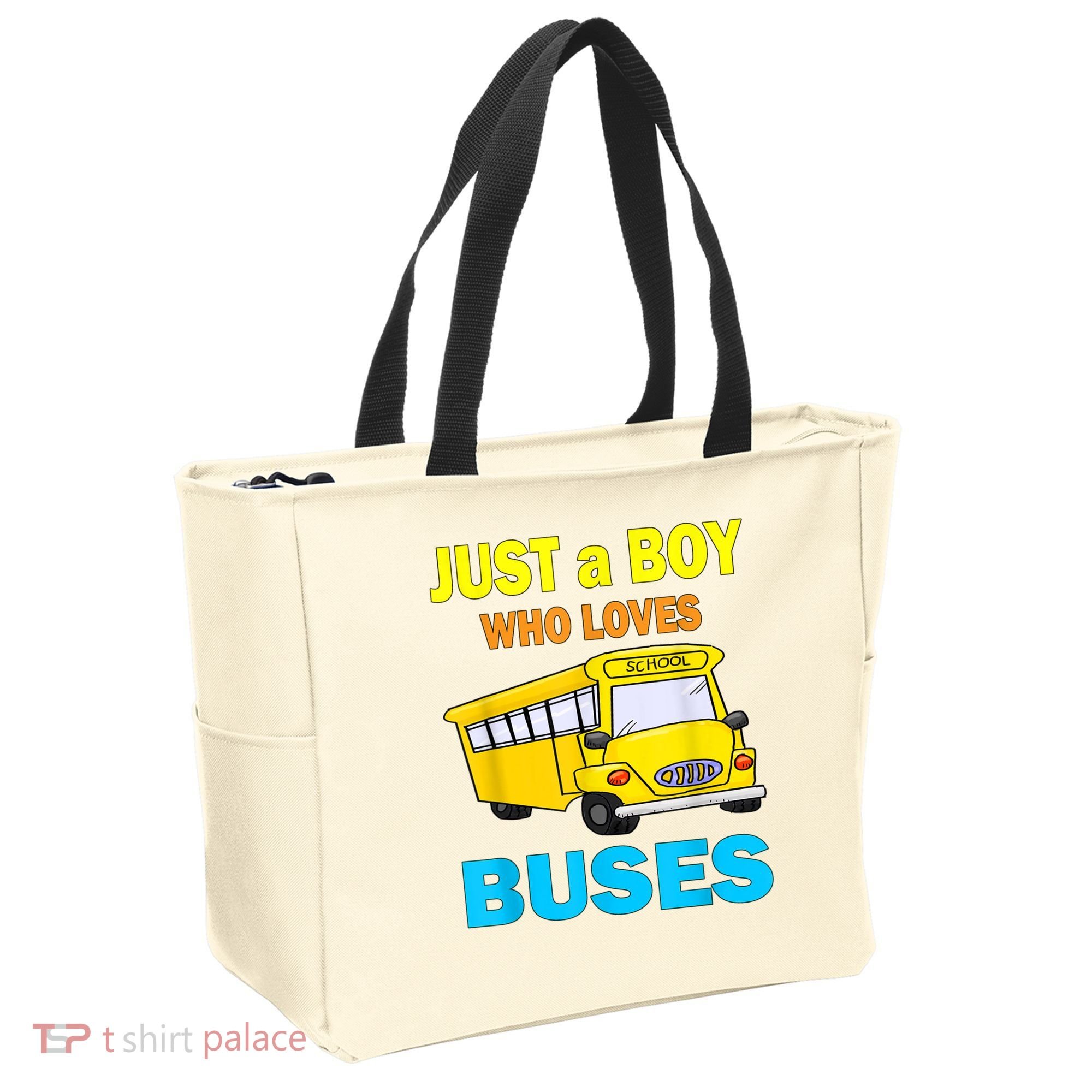 Just A Boy Who Loves School Buses & Cute Bus Lovers Tote Bag