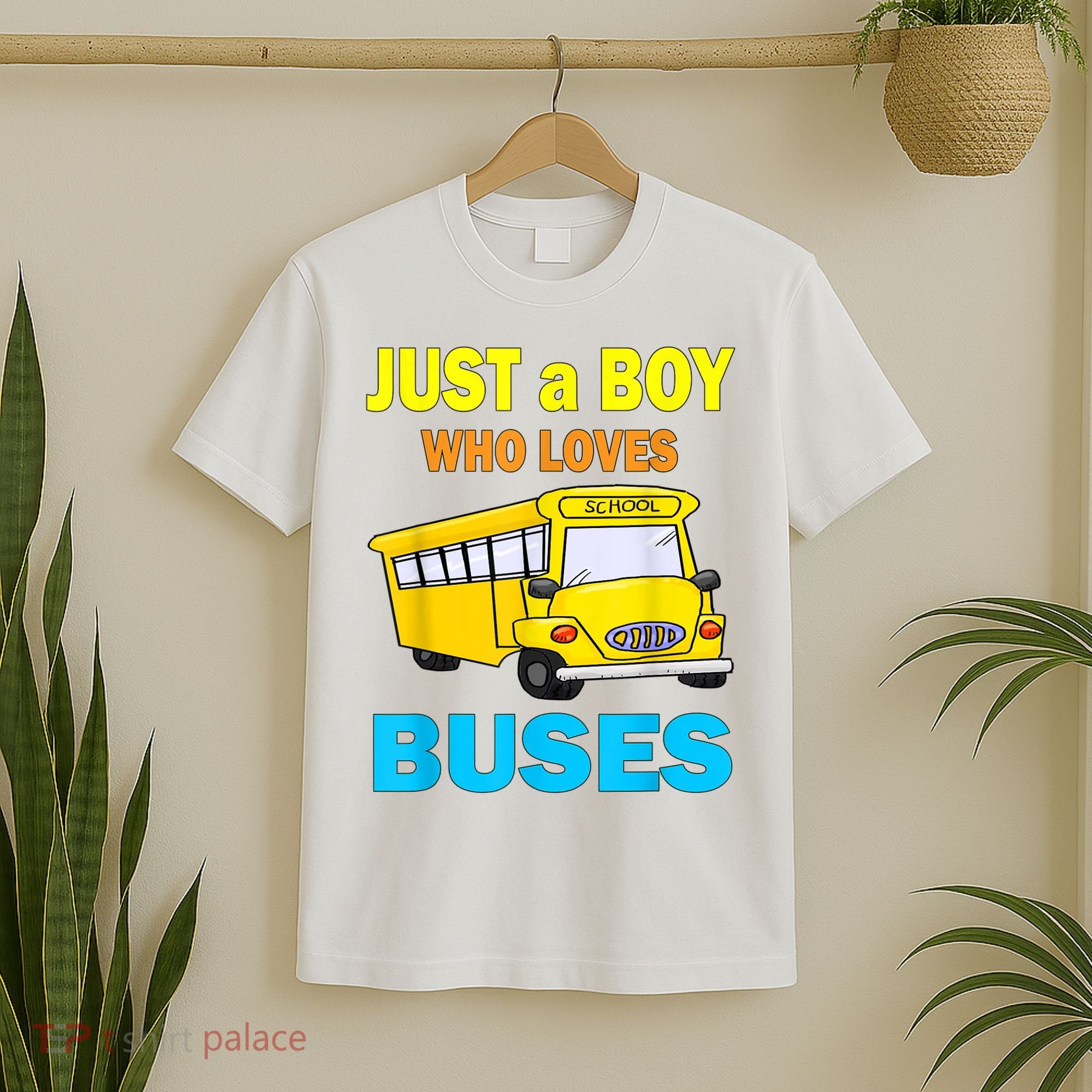 Just A Boy Who Loves School Buses & Cute Bus Lovers T-Shirt