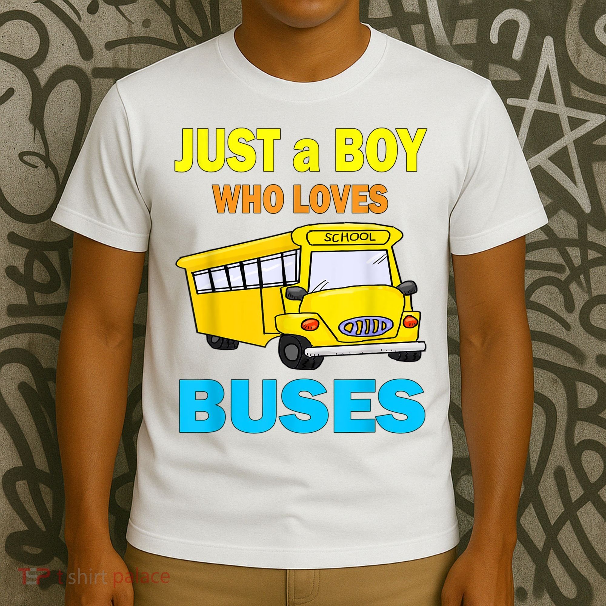 Just A Boy Who Loves School Buses & Cute Bus Lovers T-Shirt