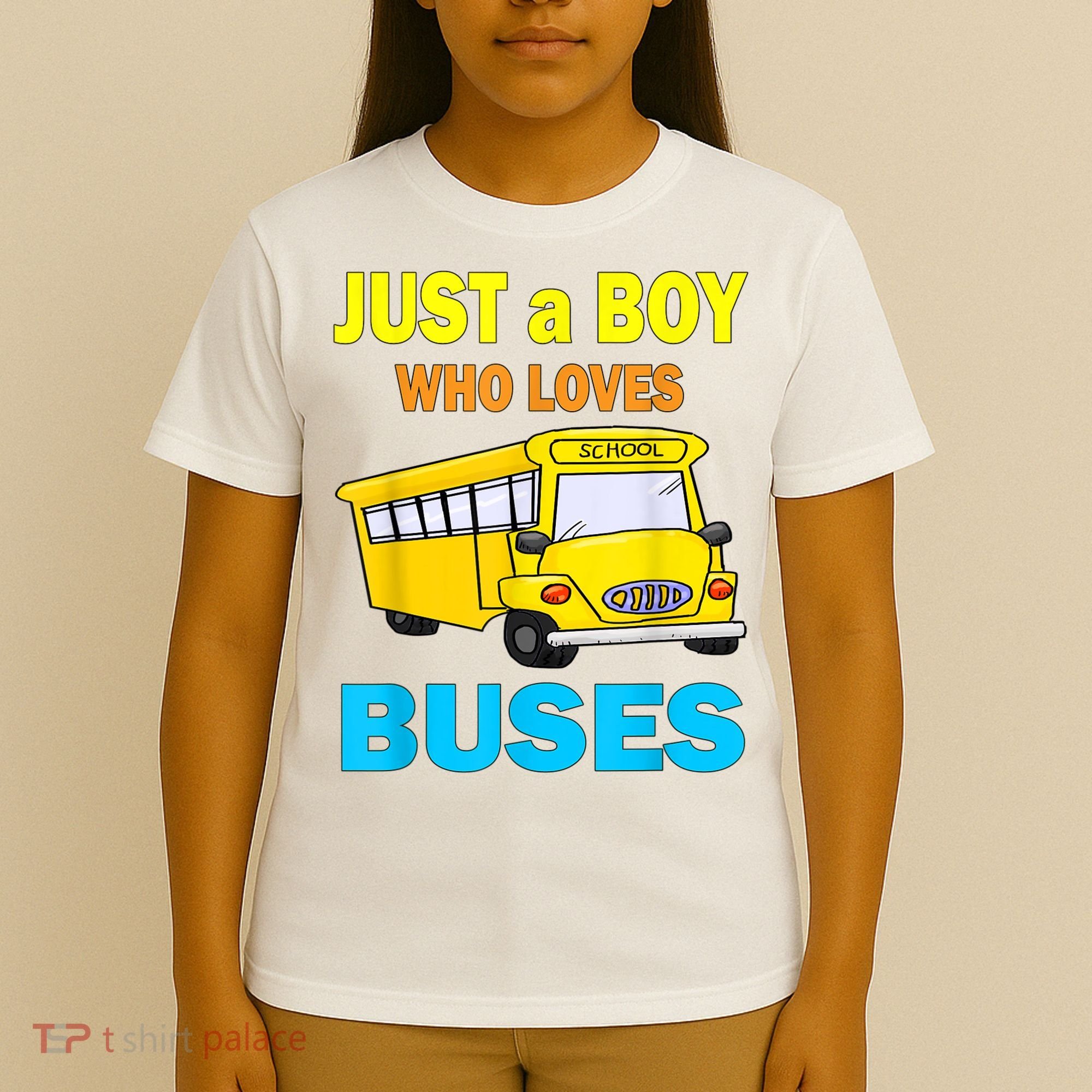 Just A Boy Who Loves School Buses & Cute Bus Lovers T-Shirt