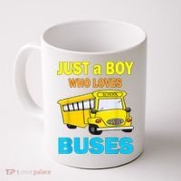 Just A Boy Who Loves School Buses & Cute Bus Lovers Coffee Mug thumb 0