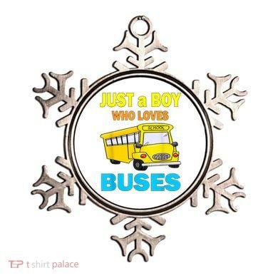 Just A Boy Who Loves School Buses & Cute Bus Lovers Ornament