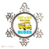 Just A Boy Who Loves School Buses & Cute Bus Lovers Ornament thumb 0