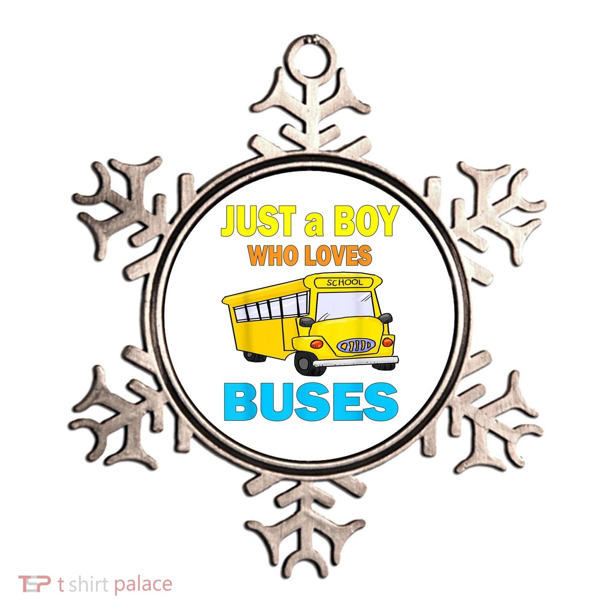Just A Boy Who Loves School Buses & Cute Bus Lovers Ornament