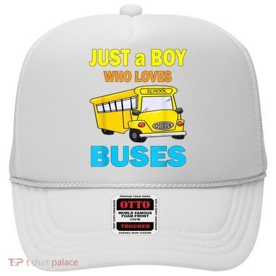 Just A Boy Who Loves School Buses & Cute Bus Lovers Hat