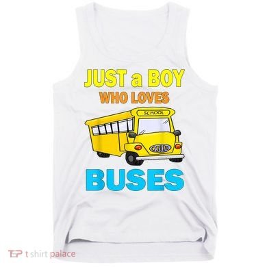 Just A Boy Who Loves School Buses & Cute Bus Lovers Tank Top