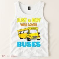 Just A Boy Who Loves School Buses & Cute Bus Lovers Tank Top thumb 2