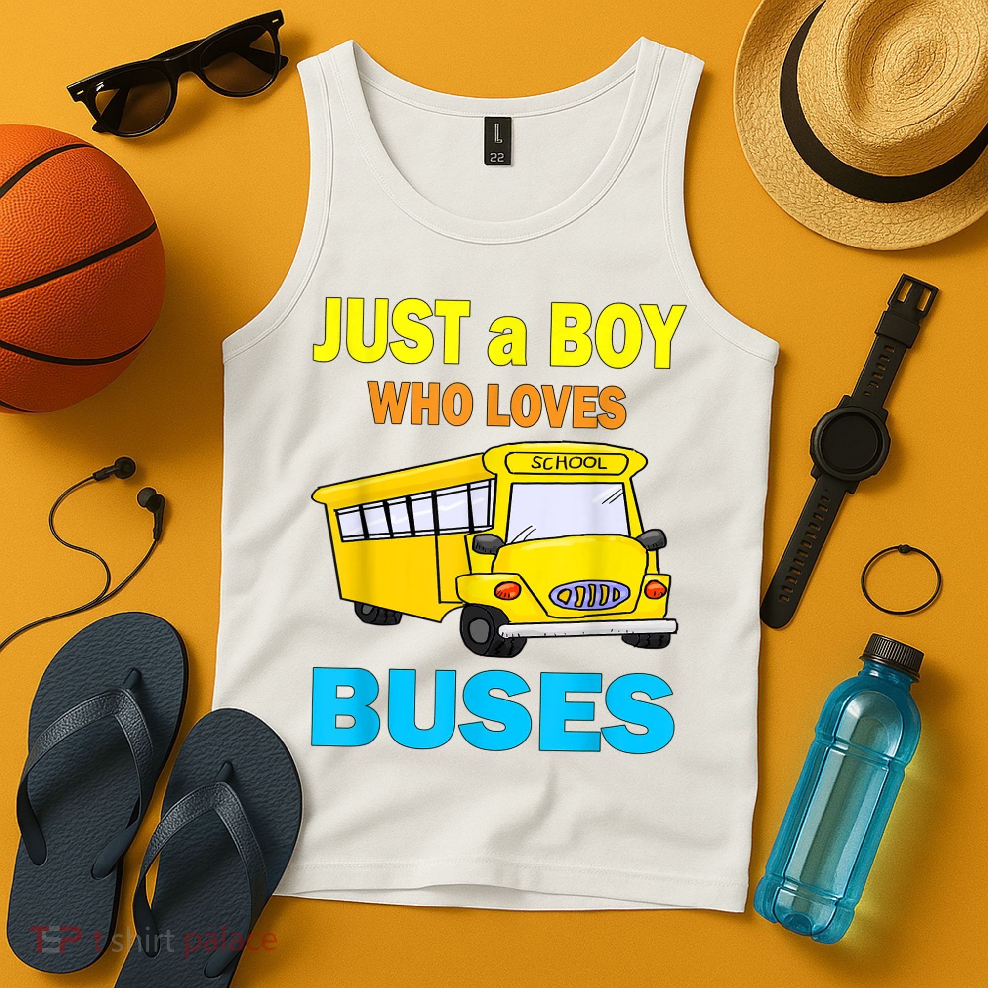 Just A Boy Who Loves School Buses & Cute Bus Lovers Tank Top