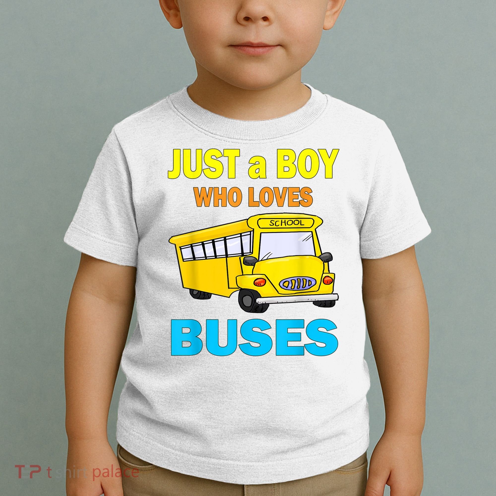 Just A Boy Who Loves School Buses & Cute Bus Lovers Toddler T-Shirt