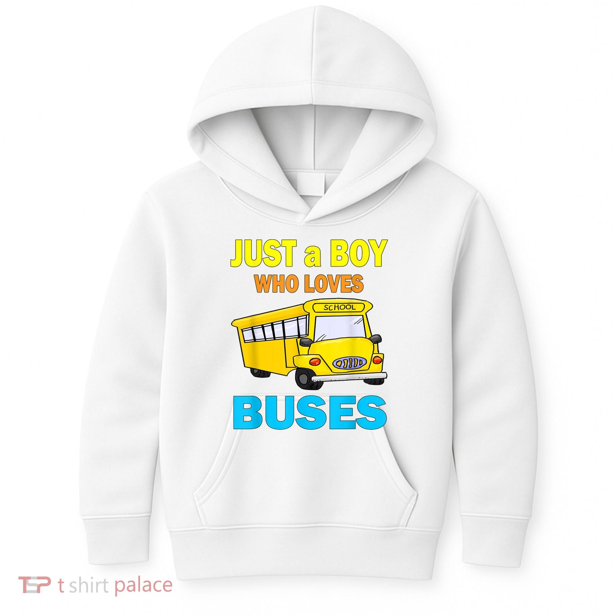 Just A Boy Who Loves School Buses & Cute Bus Lovers Kids Hoodie