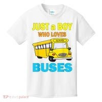Just A Boy Who Loves School Buses & Cute Bus Lovers Kids T-Shirt thumb 0