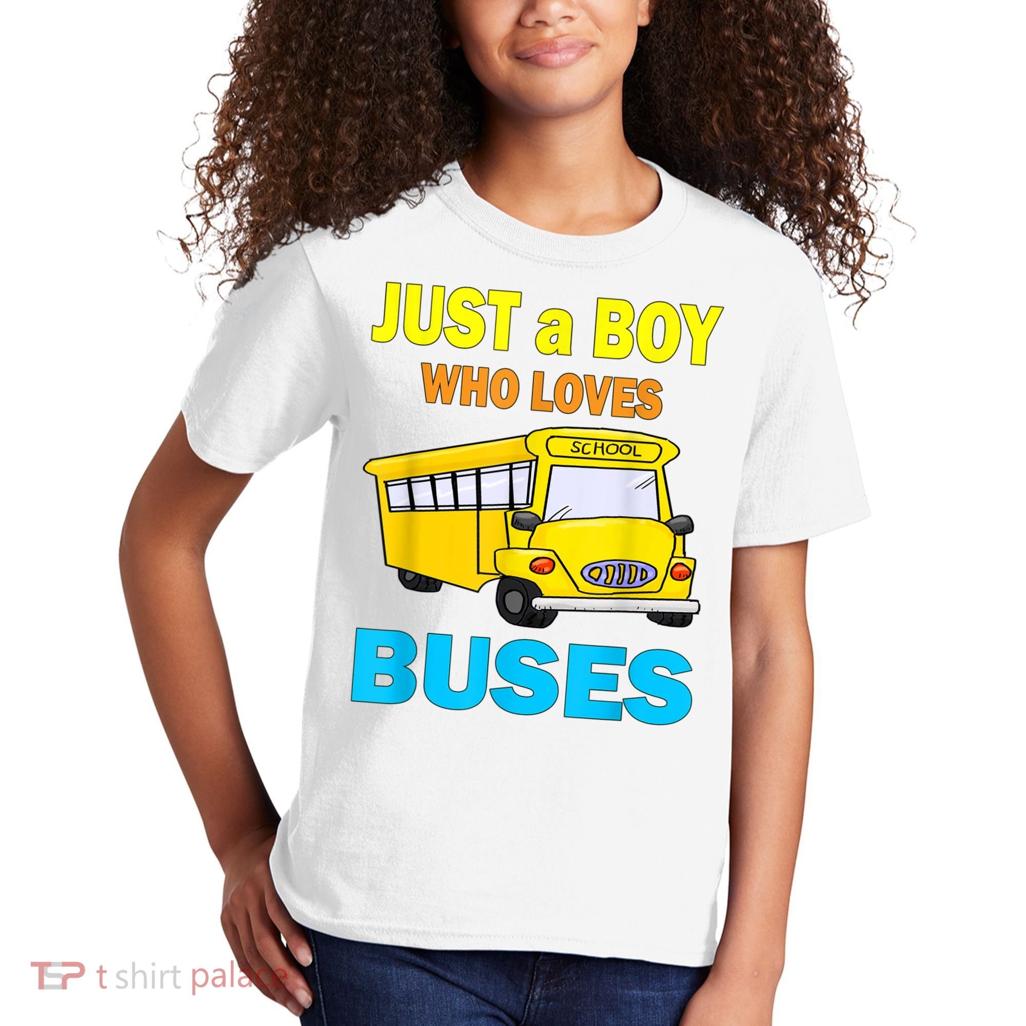 Just A Boy Who Loves School Buses & Cute Bus Lovers Kids T-Shirt