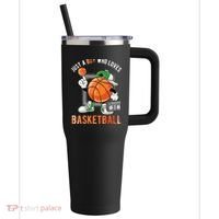 Just A Boy Who Loves Basketball 40oz Vacuum Insulated Stainless Steel Travel Tumbler thumb 0