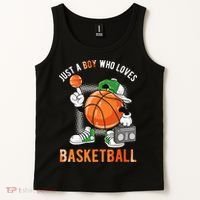 Just A Boy Who Loves Basketball Tank Top thumb 2