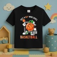Just A Boy Who Loves Basketball Toddler T-Shirt thumb 3