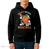 Just A Boy Who Loves Basketball Kids Hoodie thumb 4