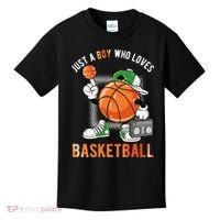 Just A Boy Who Loves Basketball Kids T-Shirt thumb 0