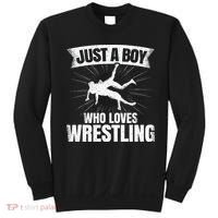 Just A Boy Who Loves Wrestling Wrestler Sweatshirt thumb 0
