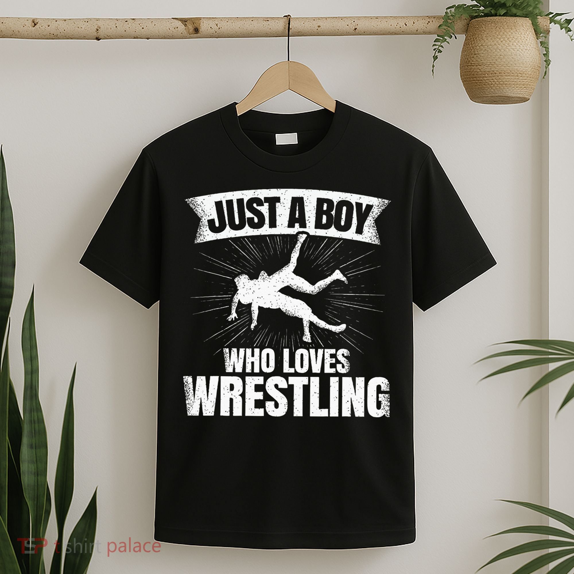 Just A Boy Who Loves Wrestling Wrestler T-Shirt