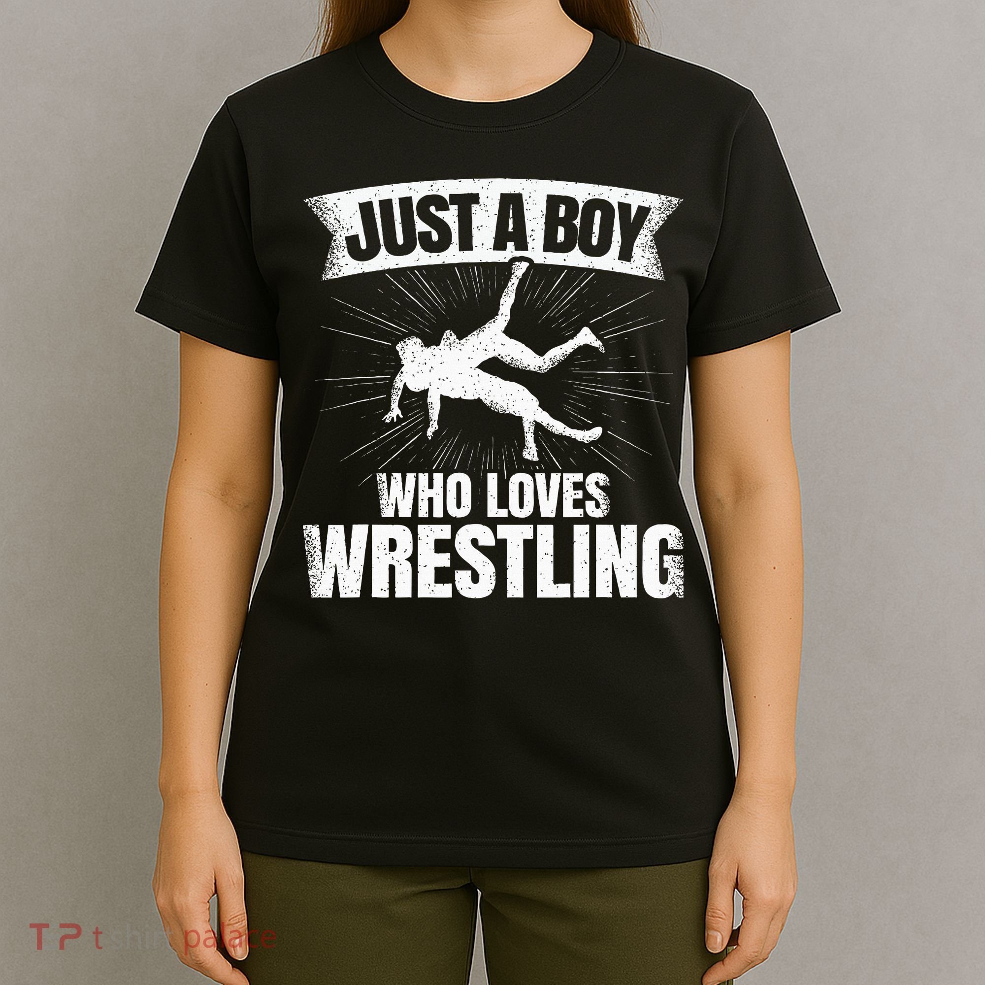 Just A Boy Who Loves Wrestling Wrestler T-Shirt