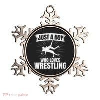 Just A Boy Who Loves Wrestling Wrestler Ornament thumb 0