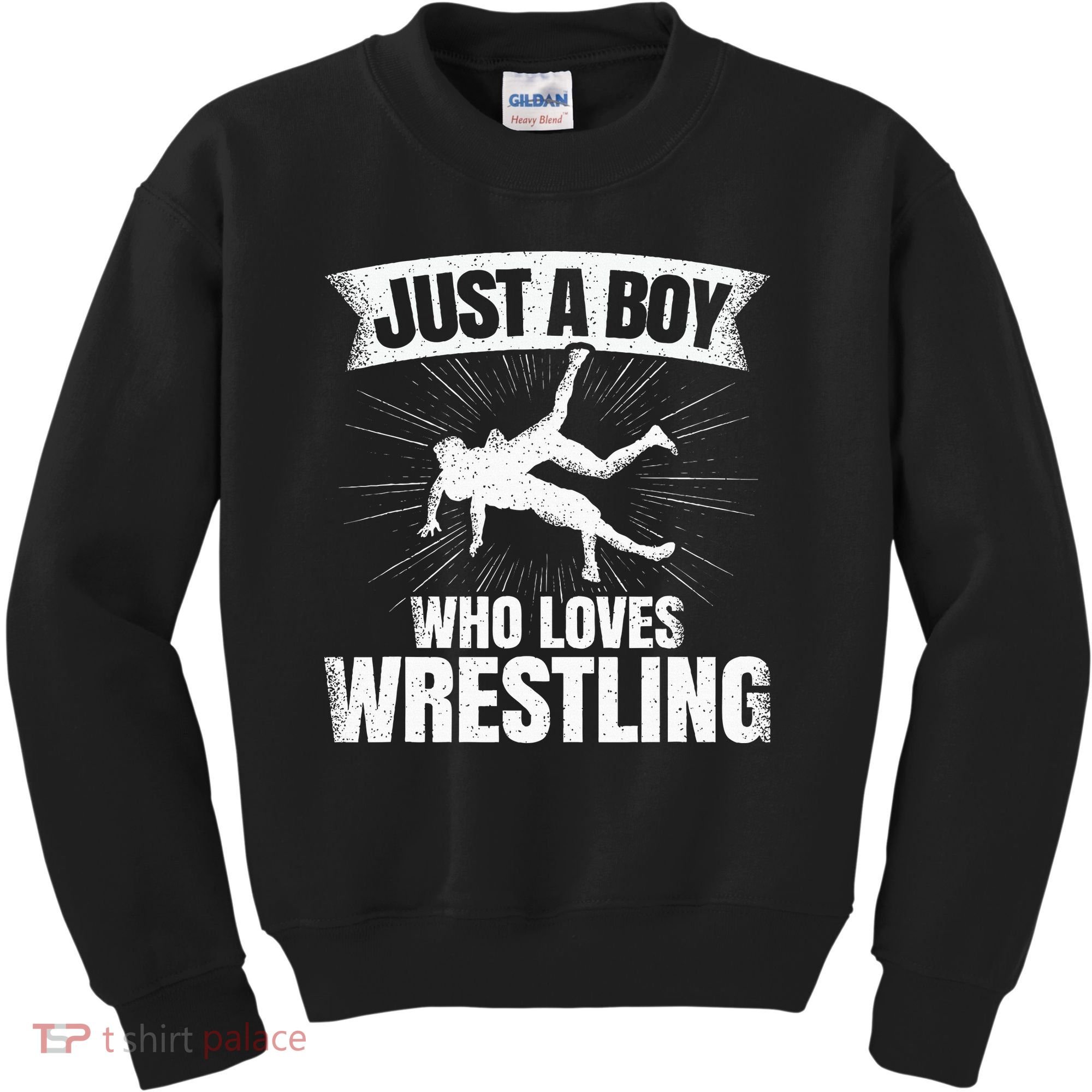Just A Boy Who Loves Wrestling Wrestler Kids Sweatshirt