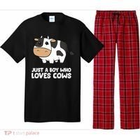 Just A Boy Who Loves Cows Gift Pajama Set thumb 0