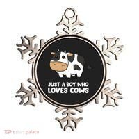 Just A Boy Who Loves Cows Gift Ornament thumb 0