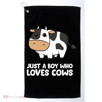 Just A Boy Who Loves Cows Gift Golf Towel