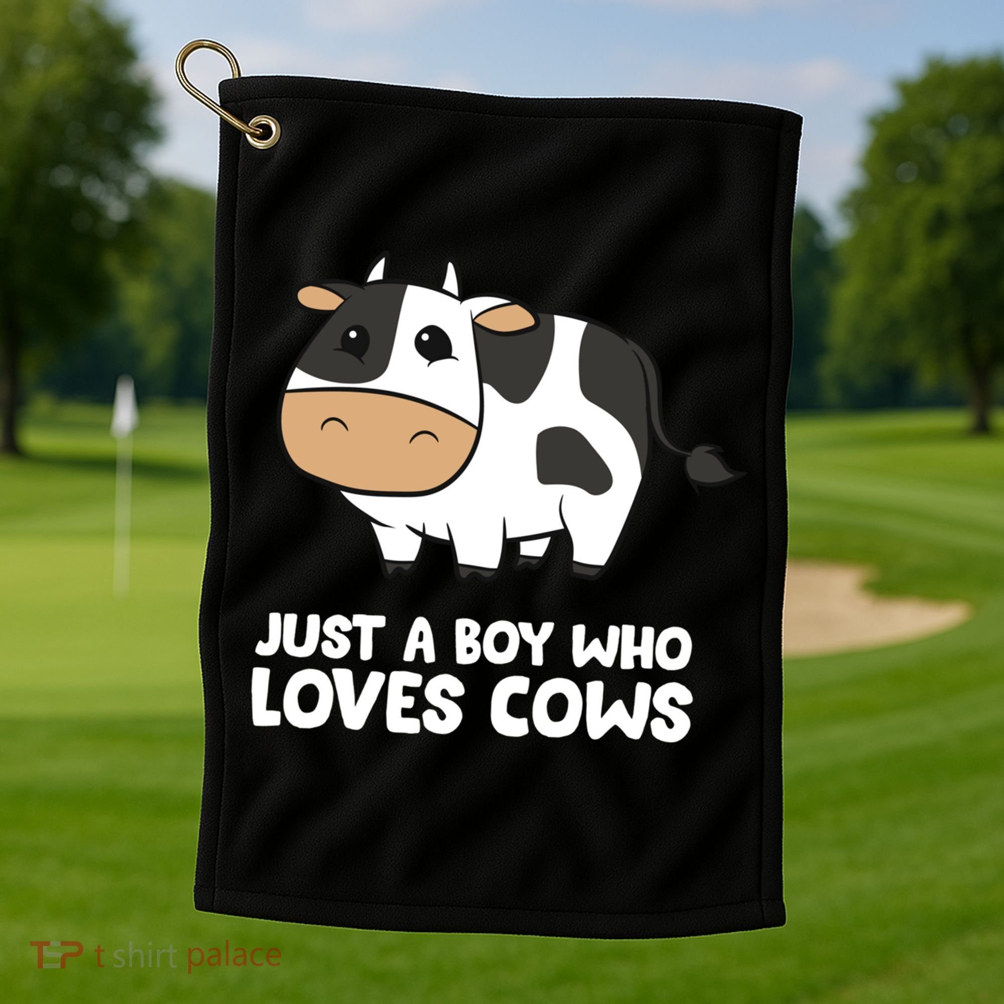 Just A Boy Who Loves Cows Gift Golf Towel