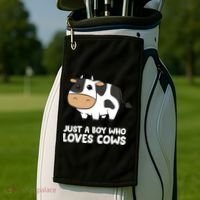 Just A Boy Who Loves Cows Gift Golf Towel thumb 2