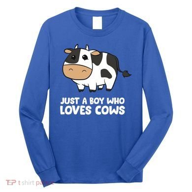 Just A Boy Who Loves Cows Gift Long Sleeve Shirt