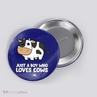 Just A Boy Who Loves Cows Gift Button thumb 0