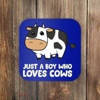 Just A Boy Who Loves Cows Gift Coaster thumb 0